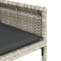 VidaXL 13-tlg. Garten-Essgruppe mit Kissen Hellgrau Poly Rattan