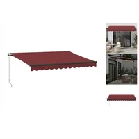 VidaXL Markise Manuell mit LED Weinrot 350x250 cm