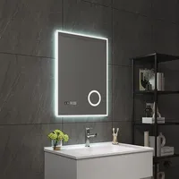 [pro.tec]® LED-Badspiegel Lizzano 60x80 cm Weiß -