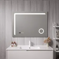 [pro.tec]® LED-Badspiegel Chambave 100x70 cm Silberfarben