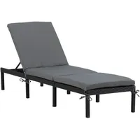 Gardenson Sonnenliege Bilbao ca. 59x84x198 cm Schwarz