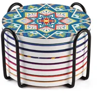 DOWAN LIFVER 10cm/8er-Set saugfähige Getränkeuntersetzer Sets, Keramik Untersetzer, mit