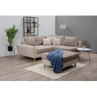 Home Affaire Ecksofa »Rice L-Form inkl. Hocker«, (Set, mit