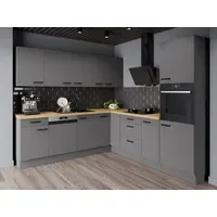 Küchen-Preisbombe Winkelküche NESSA L-Form 250 cm grau