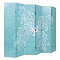 VidaXL Raumteiler klappbar 228 x 170 cm Schmetterling Blau