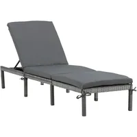 Gardenson Gartenliege Bilbao ca. 59x84x198 cm Grau