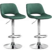 CLP Barhocker Camden 2er Set höhenverstellbar grün