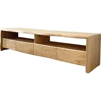 DeLife Fernsehtisch Live-Edge Eiche Natur 190 cm 4 Schubkästen