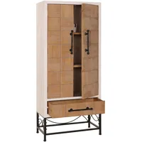 Mendler Hochschrank HWC-N30, Schrank Bücherschrank Wohnzimmerschrank mit Türen und