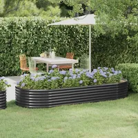 VidaXL Hochbeet Pulverbeschichteter Stahl 249x100x36 cm Anthrazit
