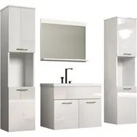 WELLTIME Badezimmer-Set »Kuba«, (Komplett-Set, 4 St.), Hängeschränke, Waschtisch mit