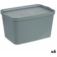 Kipit Aufbewahrungsbox mit Deckel Grau Kunststoff 24 L 29,3