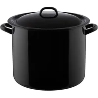 RIESS 0348-017 Vorratstopf 32 cm Emailledeckel mit Löchern, Schwarz
