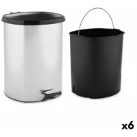 Berilo Papierkorb mit Pedal Berilo D003-1 Silberfarben Kunststoff 11