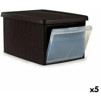 Stefanplast Aufbewahrungsbox mit Deckel Stefanplast Elegance Side Braun Kunststoff