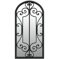 Furnicato Wandspiegel Gartenspiegel Schwarz 70x30 cm Eisen (1-St) schwarz