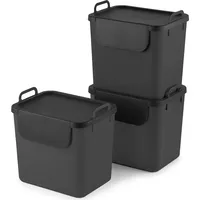 Rotho Mülltrennsystem Jive - 3er Set Mülleimer - Abfalleimer