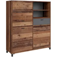 ByLIVING Highboard Breite 126 cm, Old-Wood-Optik, anthrazit