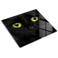 Tulup Glasplatte, Schwarz, Hellgrau, Glas, 60x52 cm, Küchenzubehör, Schneidebretter