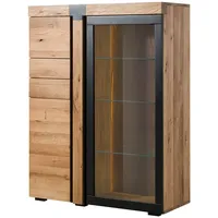 MASSIVMOEBEL24.DE Highboard Eiche 110x45x144 natur geölt ROTTERDAM #100)
