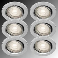 Trango 6er Set 6729-069MCOB LED Einbaustrahler in ALU gebürstet