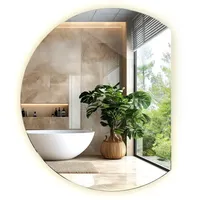 Tulup Led, Blaugrau, Glas, 70x80x0.4 cm Spiegel, Wandspiegel