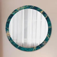 Tulup Spiegel, Türkis, Glas, Rund, 100x100x0.4 cm, Spiegel, Wandspiegel