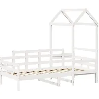 VidaXL Tagesbett mit Dach Weiß 80x200 cm Massivholz Kiefer