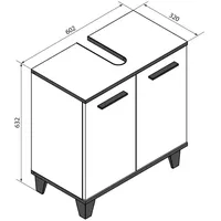 Fackelmann TE-A Waschbeckenunterschrank 2 T. Weiss Matt 602x632x320 mm