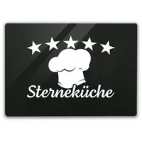 Speecheese Sterneküche Schneidebrett mit Kochmütze und Sternen ein Kochbrett