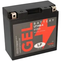 Landport Batterie 12V 12Ah für Motorrad Startbatterie MG LT14B-4