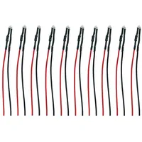 TAMS ELEKTRONIK 81-30250-10-C LED mit Anschlussdrähten Kaltweiß, Transluzent 10