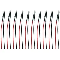TAMS ELEKTRONIK 81-50166-10-C LED mit Anschlussdrähten Rot 10 St.