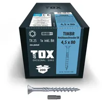 TOX Holzbauschrauben TIMBR SK 4,5 x 80 mm, blau