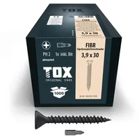 TOX Gipsfaserplattenschrauben FIBR 3,9 x 30 mm, Schrauben schwarz