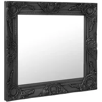 Furnicato Wandspiegel im Barock-Stil 50x50 cm Schwarz (1-St) schwarz