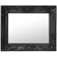 Furnicato Wandspiegel im Barock-Stil 50x40 cm Schwarz (1-St) schwarz
