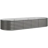 Furnicato Hochbeet Pulverbeschichteter Stahl 224x80x36 cm Grau