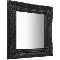 Furnicato Wandspiegel im Barock-Stil 40x40 cm Schwarz (1-St) schwarz