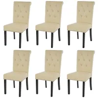 MCW 6er-Set Esszimmerstuhl Chesterfield II, Stuhl Küchenstuhl, Nieten ~