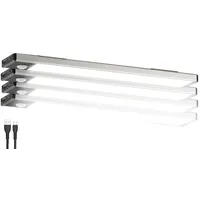Lunartec 4er-Set Akku-LED-Lichtleiste, Licht- & Bewegungssensor, tageslichtweiß