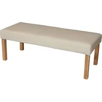 MCW Sitzbank Bank Polsterbank M37 Kunstleder, 120x43x49cm, creme, helle