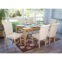 Mendler 6er-Set Esszimmerstuhl Chesterfield II, Stuhl Küchenstuhl, Nieten Kunstleder,