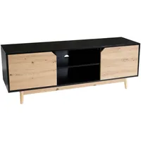 Livetastic Lowboard Schwarz, - LBH 150x40x55 cm stehend, Wohnzimmer,