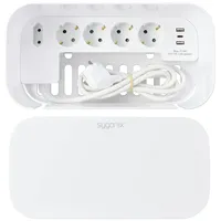 Sygonix SY-6118238 Steckerbox mit Steckdosenleiste 5fach Weiß Schutzkontakt 1