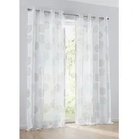 Kutti Vorhang Bella mit Ösen Gardine halbtransparent weiß türkis