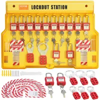 Vevor Elektrisches Lockout-Tagout-Kit, 60-teilige Sicherheits-Lockout-Tagout-Station inkl. Vorhängeschlösser, Haspen, Anhänger,
