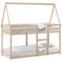 VidaXL Etagenbett mit Dach 75x190 cm Massivholz Kiefer -
