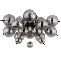 GLOBO Lighting Deckenleuchte Wohnzimmerlampe Glaskugel rauchfarben schwarz, Metall, Glas,