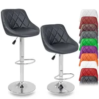 TRESKO Barhocker Barstuhl Tresenhocker Küchenhocker Hocker Loungesessel 2x grau
